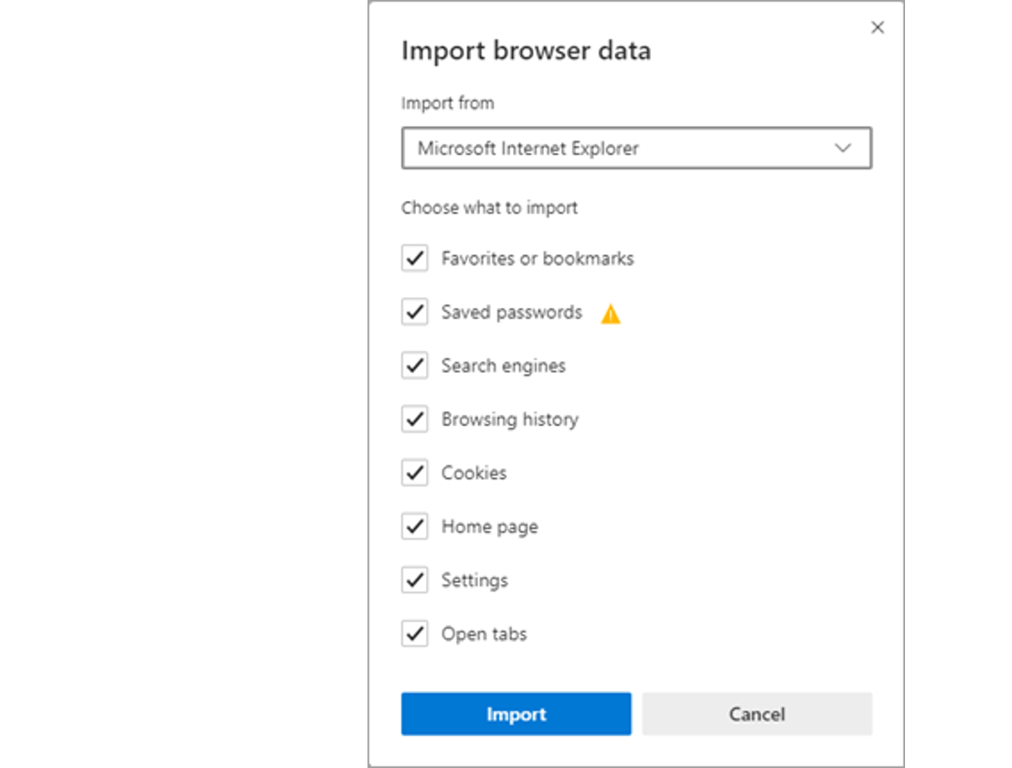 Import browserdata
