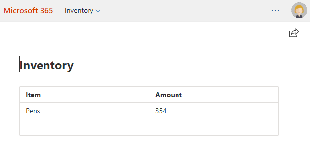 Loop component in Office Online