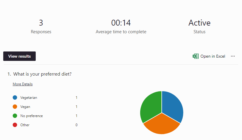 Microsoft Forms: Opening results in Excel