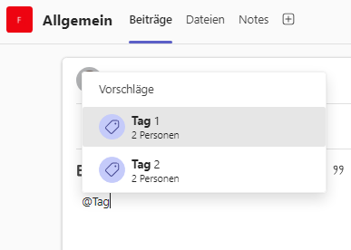 Tags in Microsoft Teams organisieren Personen basierend auf Attributen wie Rollen oder Projekten. 