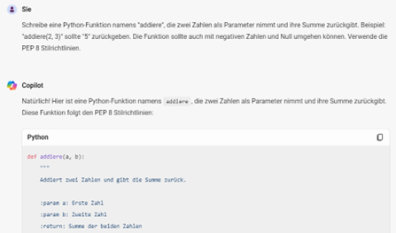 MS Copilot: Programmierung und Code-Erstellung