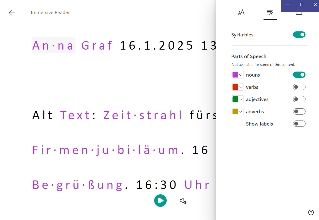 Plastischer Reader: Unterstützt Leseschwierigkeiten durch Vorlesen und visuelle Hervorhebungen.