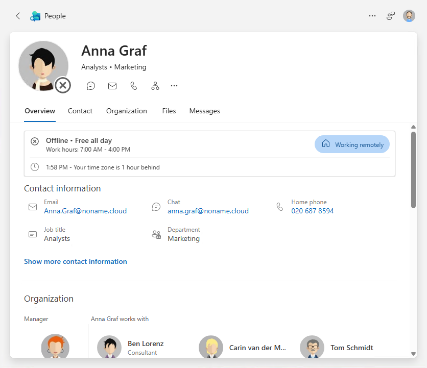 Contact information at a glance Contact information at a glance