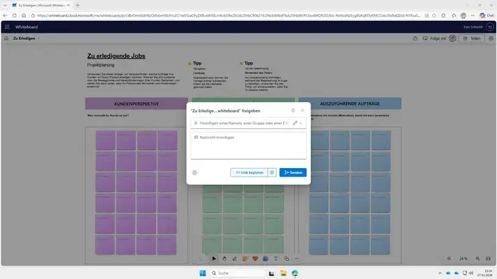 Screenshot von Whiteboard - Board teilen